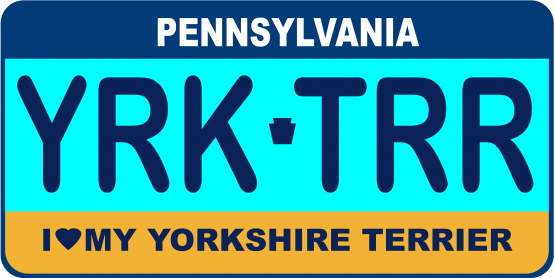 Yorkshire Terrier License Plate