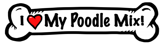 I love my Poodle Mix Dog Bone Sticker