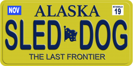 Alaskan Sled Dog License Plate