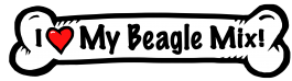 I love my Beagle Mix Dog Bone Sticker