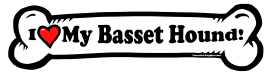 I love my Basset Hound Dog Bone Sticker Free Shipping