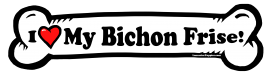 I love my Bichon Frise Dog Bone Sticker Free Shipping