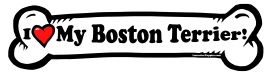 I love my Boston Terrier Dog Bone Sticker Free Shipping