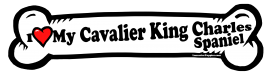 I love my Cavalier King Clarles Spaniel Dog Bone Sticker Free Shipping