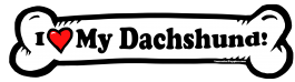 I love my Dachshund Dog Bone Sticker Free Shipping