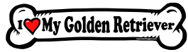 I love my Golden Retriever Pointer Dog Bone Sticker Free Shipping