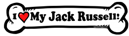I love my Jack Russell Dog Bone Sticker Free Shipping