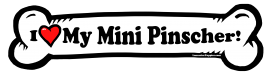 I love my Mini Pinscher Dog Bone Sticker Free Shipping