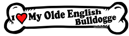 I love my Old English Bulldogge Dog Bone Sticker Free Shipping