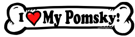 I love my Pomsky Dog Bone Sticker Free Shipping