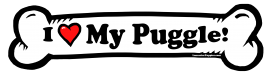 I love my Puggle Dog Bone Sticker Free Shipping