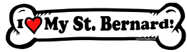 I love my Saint Bernard Dog Bone Sticker Free Shipping