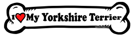 I love my Yorkshire Terrier Dog Bone Sticker Free Shipping