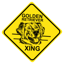 Golden Retriever Crossing Sign Free Shipping