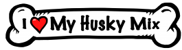 I love my Husky Mix Dog Bone Sticker