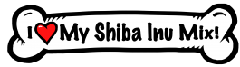 I love my Shiba Inu Mix Dog Bone Sticker