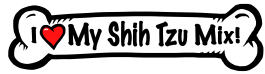 I love my Shih Tzu Mix Dog Bone Sticker